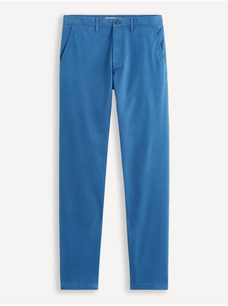 Modré pánské slim fit chino kalhoty Celio Tocharles 