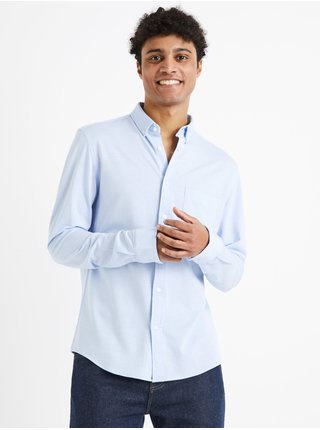 Světle modrá pánská slim fit košile Celio Dactive 