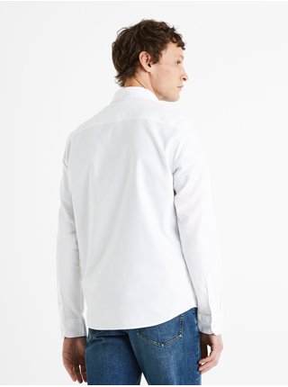 Bílá pánská bavlněná košile regular Celio Daxford 