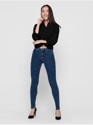 Tmavomodré dámske skinny fit džínsy ONLY