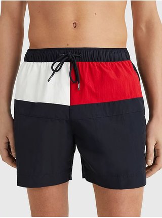 Tmavomodré pánske vzorované plavky Tommy Hilfiger Underwear
