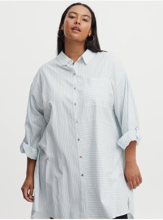 Modro-bílá dámská dlouhá pruhovaná košile Fransa
