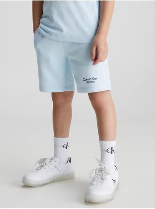 Svetlomodré chlapčenské teplákové kraťasy Calvin Klein Jeans