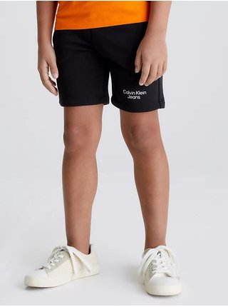 Čierne chlapčenské teplákové kraťasy Calvin Klein Jeans