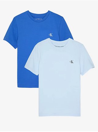 Sada dvou klučičích triček ve světle modré a modré barvě Calvin Klein Jeans