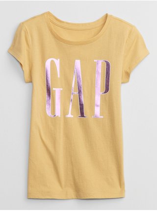 Žluté holčičí bavlněné tričko s logem GAP 