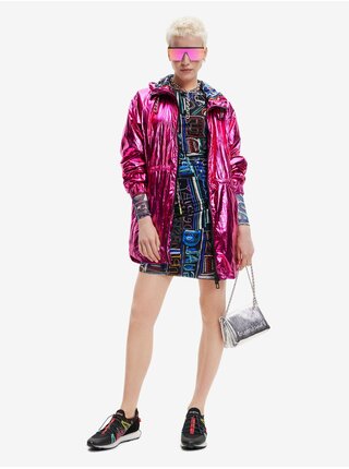 Tmavě růžová dámská metalická parka Desigual Ontario