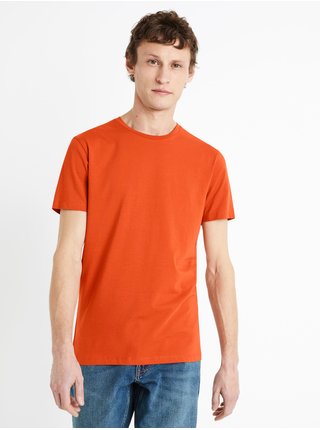 Oranžové pánské basic tričko Celio Neunir 