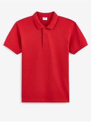 Červené pánské bavlněné polo tričko Celio Teone 