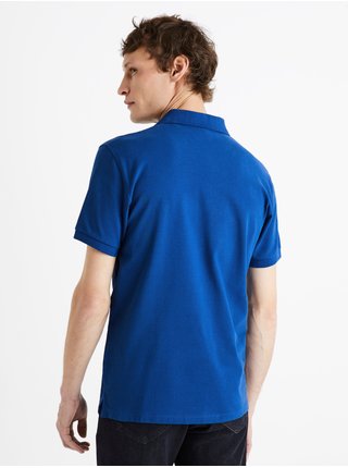 Modré pánské bavlněné polo tričko Celio Teone 