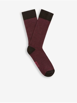 Vínové pánské vzorované vysoké ponožky Celio Vicaire 
