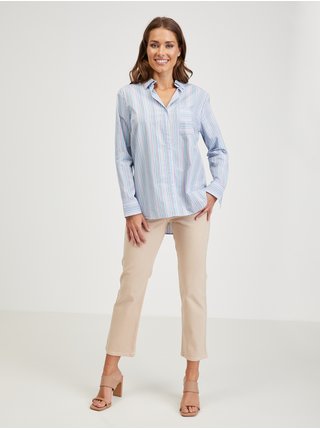 Světle modrá dámská pruhovaná košile ORSAY