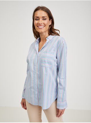 Světle modrá dámská pruhovaná košile ORSAY