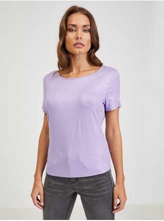 Světle fialové dámské třpytivé tričko ORSAY