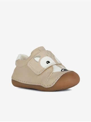 Béžové dětské kožené boty Geox