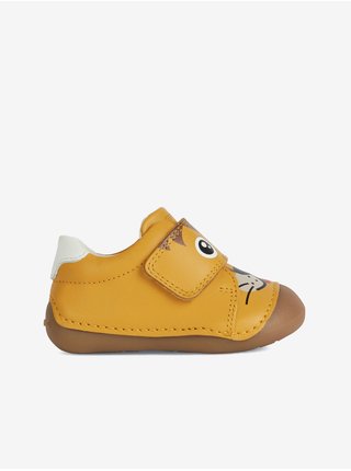 Žluté dětské kožené boty Geox