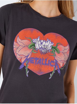 Šedé dámské tričko Noisy May Nate Metallica