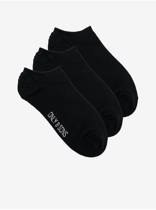 Súprava troch párov pánskych ponožiek v čiernej farbe ONLY & SONS Finch
