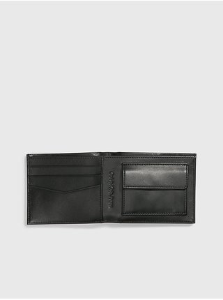 Černá pánská vzorovaná kožená peněženka Calvin Klein Jeans 