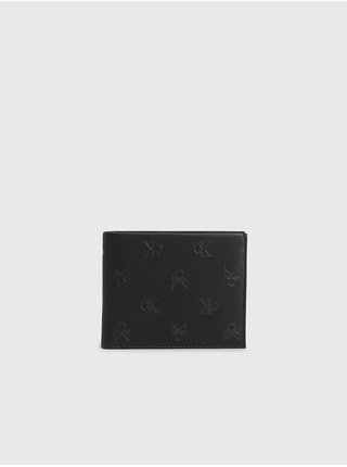Černá pánská vzorovaná kožená peněženka Calvin Klein Jeans 