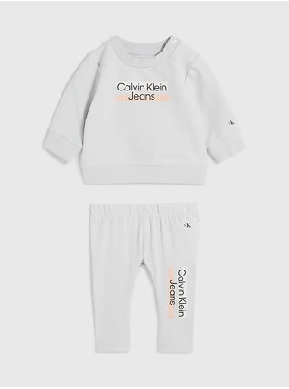 Bílá dětská tepláková souprava Calvin Klein Jeans 