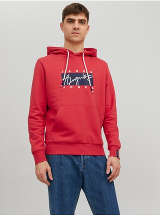 Červená pánská mikina s kapucí Jack & Jones Josh