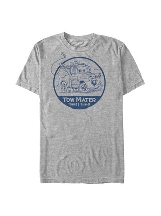 Melírované šedé pánské tričko Pixar Tow Mater