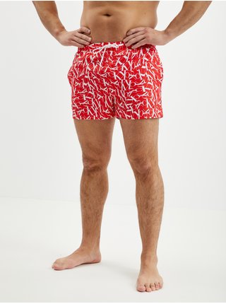 Červené pánské vzorované plavky Calvin Klein Underwear