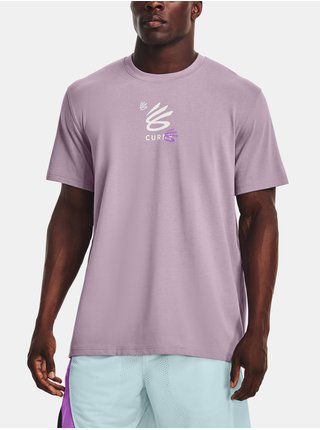 Světle fialové pánské tričko Under Armour CURRY 3'S HVYWEIGHT SS 