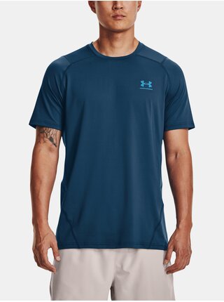 Modré pánske tričko Under Armour UA HG Armour Fitted SS