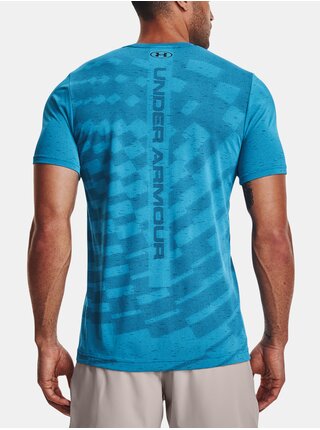 Modré pánské sportovní tričko Under Armour UA Seamless Radial SS