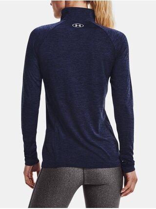 Tmavě modré dámské sportovní tričko Under Armour Tech 1/2 Zip - Twist