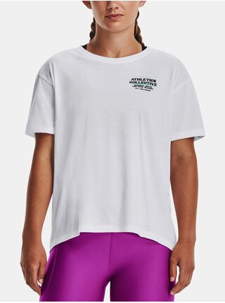 Bílé dámské tričko Under Armour UA BOOST YOUR MOOD SS 