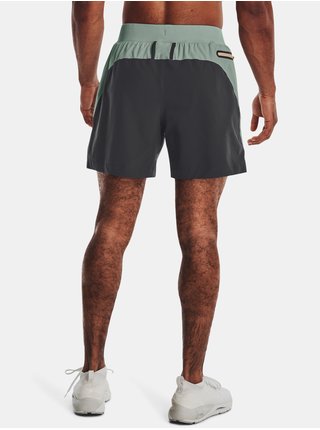 Zeleno-šedé pánske šortky Under Armour UA Terrain Woven Shorts