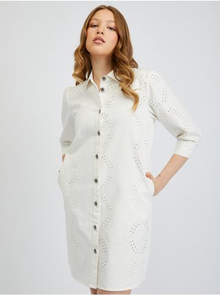 Bílé dámské džínové košilové šaty ORSAY 