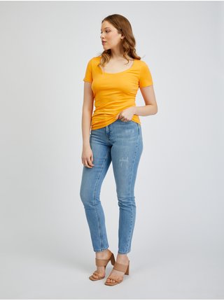 Oranžové dámské basic tričko ORSAY  