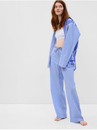 Světle modré dámské pruhované pyžamové kalhoty GAP