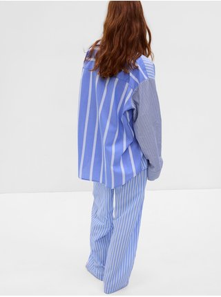 Svetlomodré dámske pruhované pyžamové nohavice GAP