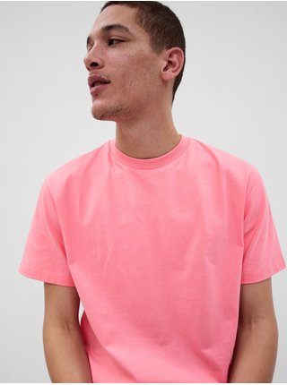 Růžové pánské bavlněné basic tričko GAP