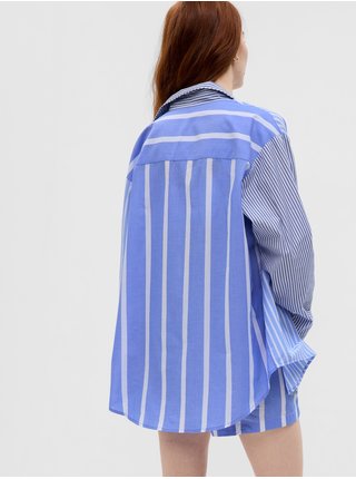 Modrá dámska pruhovaná pyžamová košeľa GAP
