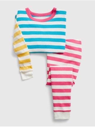Růžovo-modré dětské pruhované pyžamo GAP