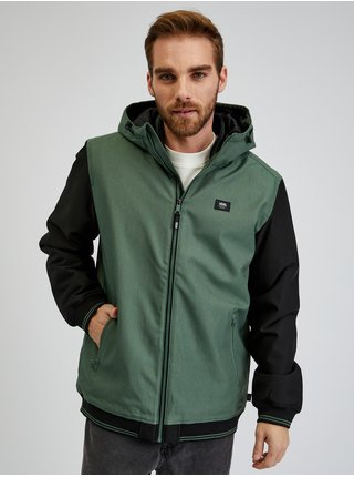 Černo-zelená pánská nepromokavá bunda s kapucí VANS