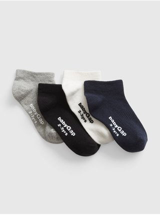 Sada čtyř párů dětských ponožek v šedé, černé, bílé a tmavě modré barvě GAP 
