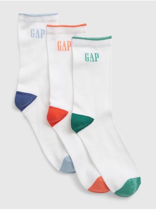 Sada troch párov detských ponožiek v bielej farbe GAP