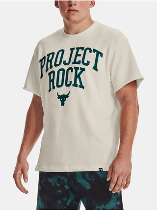 Krémové pánské tričko Under Armour Project Rock HW Terry T