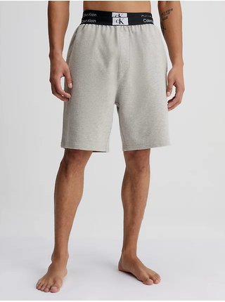 Světle šedé pánské pyžamové kraťasy Calvin Klein Underwear