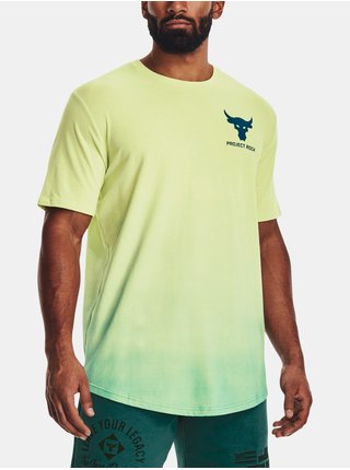 Zeleno-žluté pánské tričko Under Armour UA PROJECT ROCK FADE SS