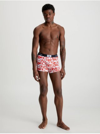 Červeno-bílé pánské vzorované boxerky Calvin Klein Underwear