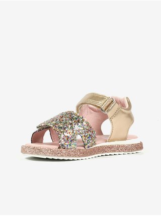 Dievčenské sandále v zlato-ružovej farbe Richter