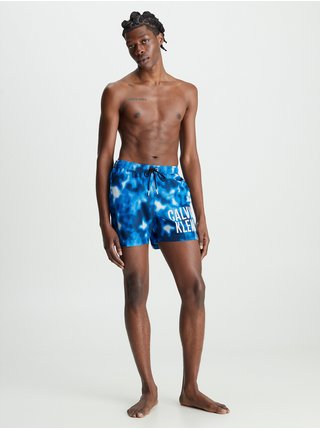 Modré pánské vzorované plavky Calvin Klein Underwear